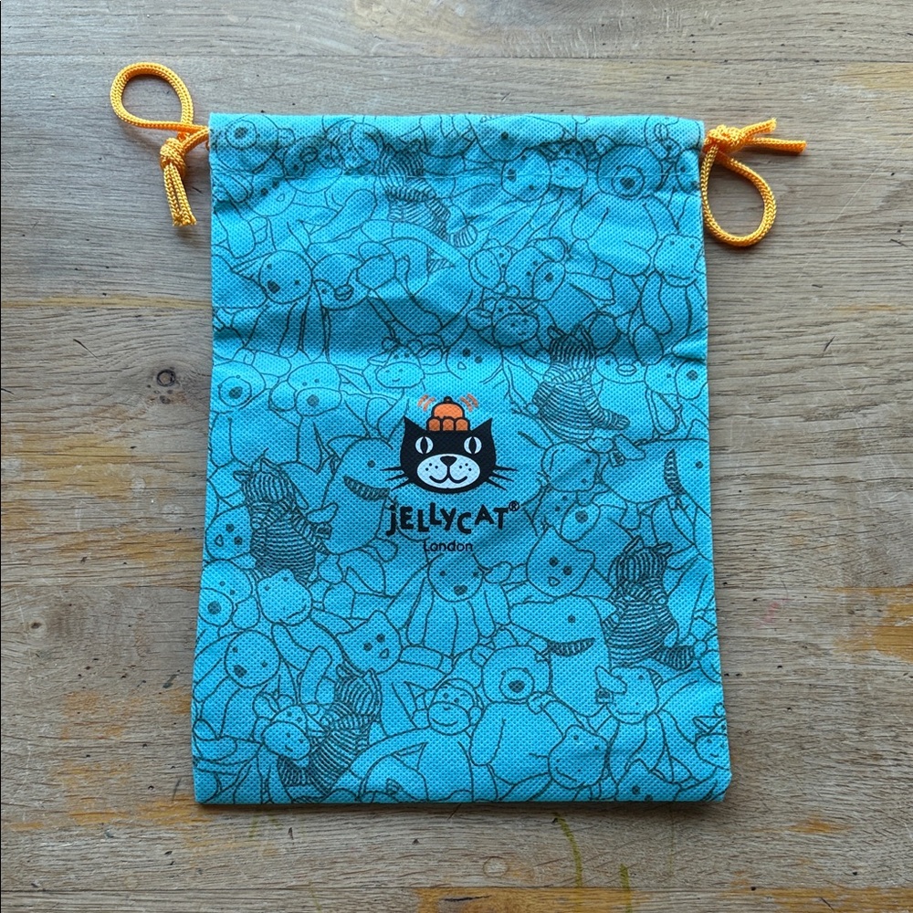 Jellycat Kids Teal and Orange Drawstring Bag